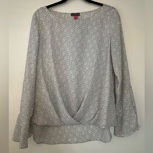 Vince Camuto Flutter Sleeve Dot Print Blouse